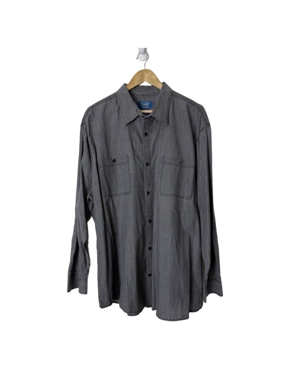 The Foundry Supply Co. Gray Button Up Shirt Men’s 3XL Casual Work Travel Cotton